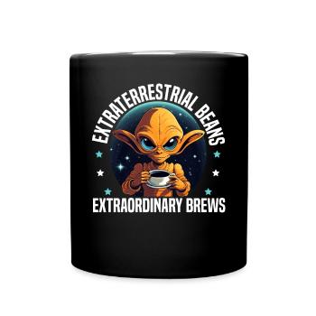 Alien Coffee Lover Caféine UFO Extraterrestre - Mug uni - noir - Devant