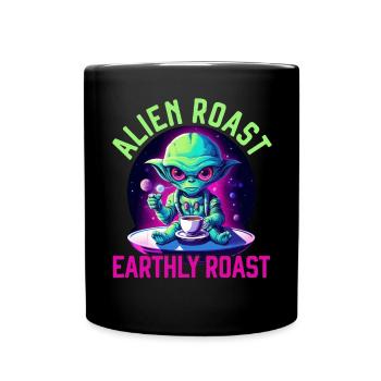 Außerirdischer Kaffeeliebhaber Koffein UFO Außerirdisch - Tasse einfarbig - Schwarz - Vorne