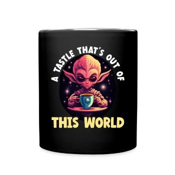 Außerirdischer Kaffeeliebhaber Koffein UFO Außerirdisch - Tasse einfarbig - Schwarz - Vorne