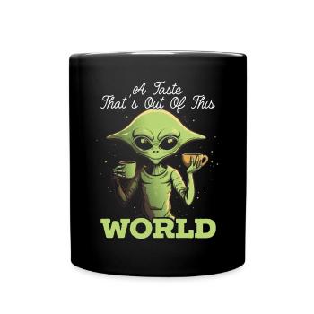 Außerirdischer Kaffeeliebhaber Koffein UFO Außerirdisch - Tasse einfarbig - Schwarz - Vorne