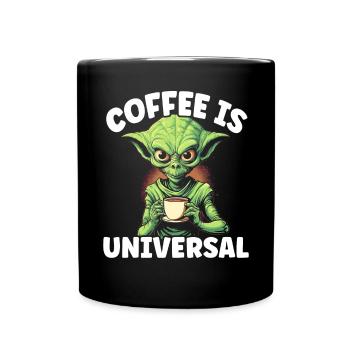 Alien Coffee Lover Caffeine UFO Extraterrestrial - Full Colour Mug - black - Front