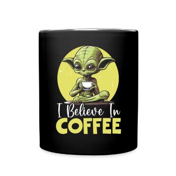 Außerirdischer Kaffeeliebhaber Koffein UFO Außerirdisch - Tasse einfarbig - Schwarz - Vorne