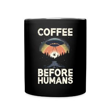 Außerirdischer Kaffeeliebhaber Koffein UFO Außerirdisch - Tasse einfarbig - Schwarz - Vorne