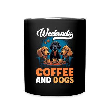 Dogs And Coffee Lover Caffeine Drinker Dog Owner - Full Colour Mug - black - Front