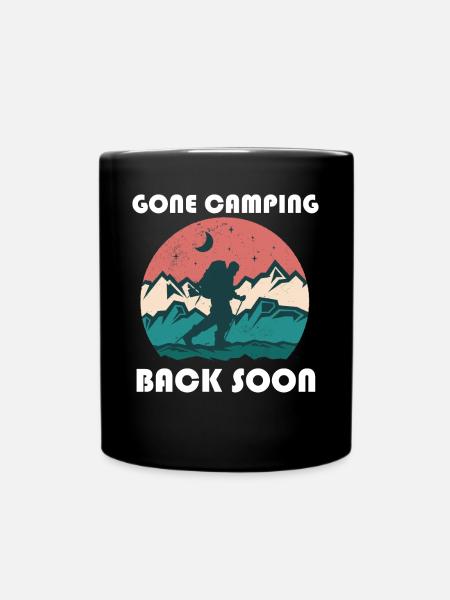 Gone camping, back soon - Tasse einfarbig - Schwarz