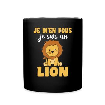 Je m’en fous je suis un lion - sweet lion - Mug uni - noir - Devant