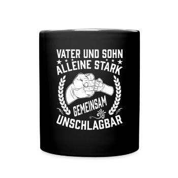 Vater und Sohn - Tasse einfarbig - Schwarz - Vorne