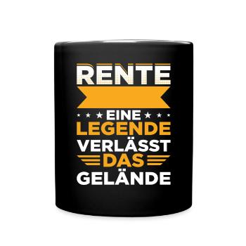 Rente Eine Legende Verlässt Das Gelände - Tasse einfarbig - Schwarz - Vorne