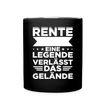 Rente Eine Legende Verlässt Das Gelände - Tasse einfarbig - Schwarz - Vorne