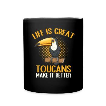 Toucan Bird Rainforest - Full Colour Mug - black - Front