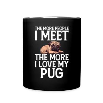 Pug Gifts for Pug Lovers - Full Colour Mug - black - Front