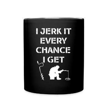 Funny Ice Fishing Quote for Frozen Lake Fishermand - Full Colour Mug - black - Front