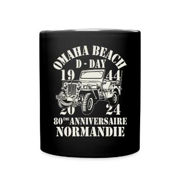 Omaha Beach D-Day 80 ème Anniversaire Normandie - Mug uni - noir - Devant