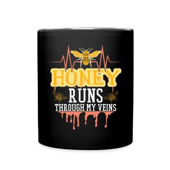 Le miel coule dans mes veines - Mug uni - noir - Devant