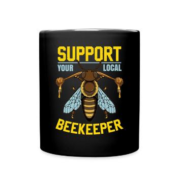 Soutenez votre apiculteur local - Mug uni - noir - Devant