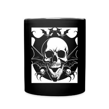 Horror Skull Skull Art Skull Gothic Heavy Metal - Full Colour Mug - black - Front