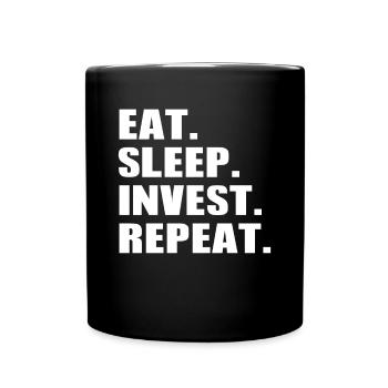 Eat Sleep Invest Repeat - Bourse Trading Inv - Mug uni - noir - Devant