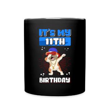 11. Geburtstag Geschenkidee 11 Jahre Geschenk - Tasse einfarbig - Schwarz - Vorne