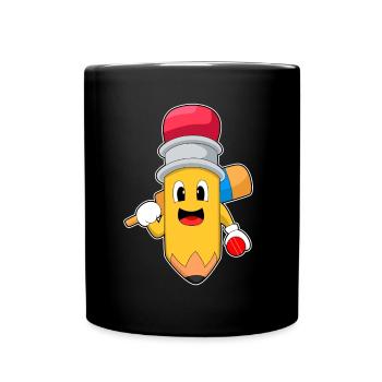 Pencil Cricket Cricket Bats - Full Colour Mug - black - Front