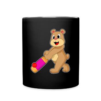 Bear Cricket Cricket Bats - Full Colour Mug - black - Front