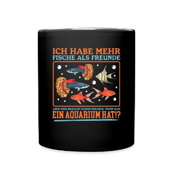 Aquarium Aquaristik Aquarianer Zierfisch Geschenk - Tasse einfarbig - Schwarz - Vorne