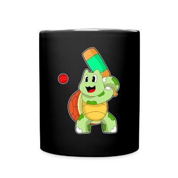 Turtle Cricket Cricket Bats - Full Colour Mug - black - Front