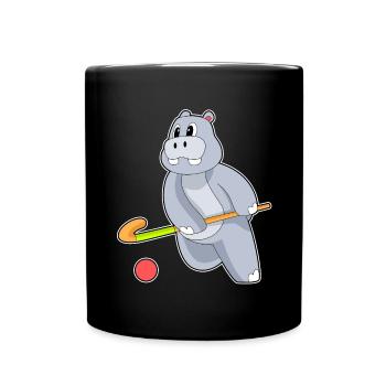 Hippopotamus Hockey sur gazon Stick - Mug uni - noir - Devant