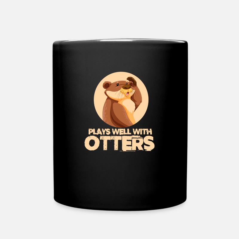 Otter Seeotter Fischotter Geschenk - Tasse einfarbig - Schwarz