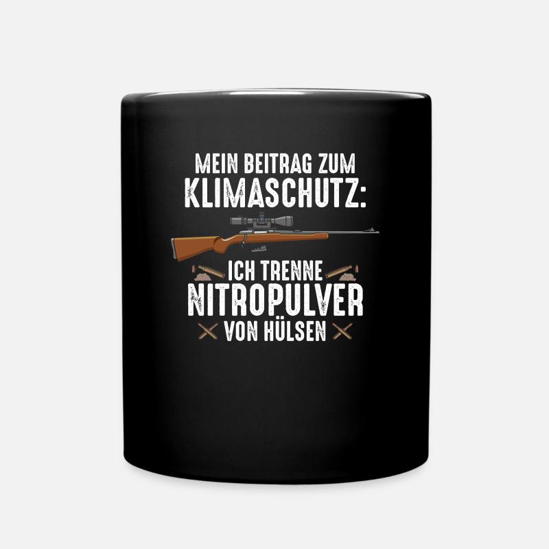 Mein Beitrag Zum Klimaschutz Jäger - Tasse einfarbig - Schwarz