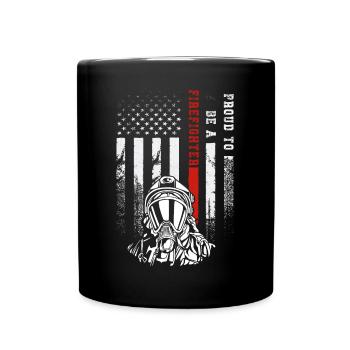 Proud To Be A Firefighter Outfit Feuerwehrmann - Full Colour Mug - black - Front