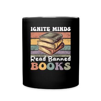 Minds read banned book Buchliebhaber Design - Full Colour Mug - black - Front