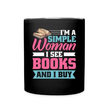 Book lover design with books for literature - Full Colour Mug - black - Front