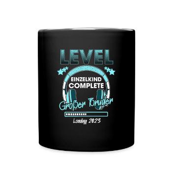 Großer Bruder 2023 Loading Einzelkind Gamer - Tasse einfarbig - Schwarz - Vorne