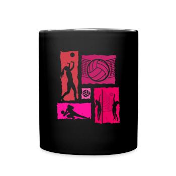 Volleyball Retro - Full Colour Mug - black - Front