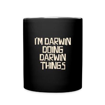 Je suis Darwin en train de faire des choses Darwin - Mug uni - noir - Devant