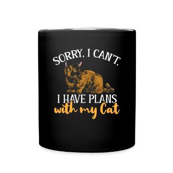 Schildpatt Katze Tortoiseshell Cat Tortie - Tasse einfarbig - Schwarz - Vorne