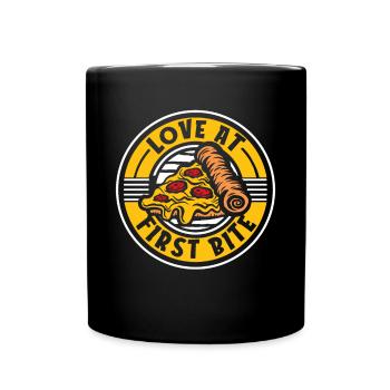 Love At First Pizza Oven Pizza Pizza Tray - Mug uni - noir - Devant