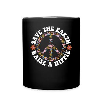 Frieden Tag der Erde - Tasse einfarbig - Schwarz - Vorne