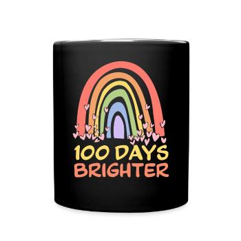 100 Days Brighter Back To School - Full Colour Mug - black - Front