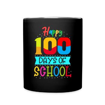 Happy Hundred Days Of School - Full Colour Mug - black - Front