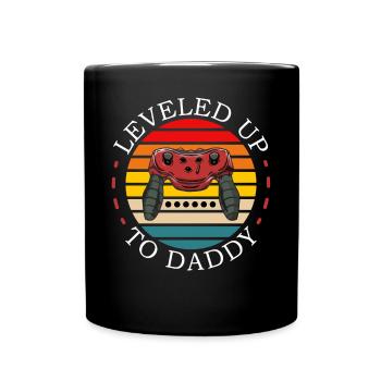 Gaming-Nerd zum Daddy aufgelevelt - Tasse einfarbig - Schwarz - Vorne