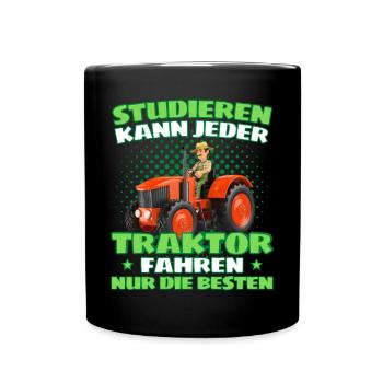 Funny tractor saying farmer or farmer - Full Colour Mug - black - Front