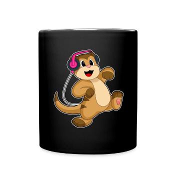 Suricate Headphones Musique - Mug uni - noir - Devant