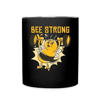 Biene stark - Tasse einfarbig - Schwarz - Vorne