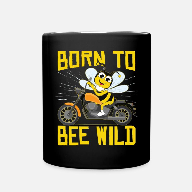 Born To Bee Wild | Motorrad Motorrad Biene - Tasse einfarbig - Schwarz