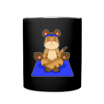 Meerkat Yoga Fitness Meditation - Full Colour Mug - black - Front