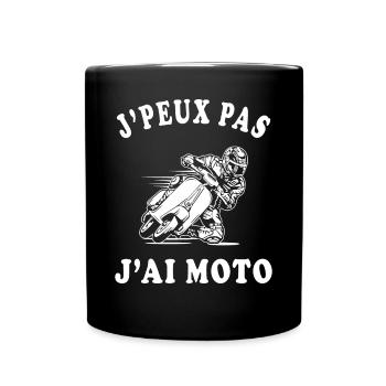 J'peux pas j'ai moto - Mug uni - noir - Devant