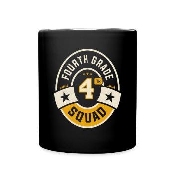 Fourth 4th Grade Squad Team Back To School - Full Colour Mug - black - Front