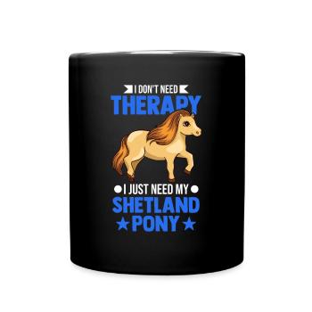 Shetlandpony Therapie Shetland-Pony Shetty - Tasse einfarbig - Schwarz - Vorne