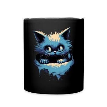 Mystisches Kätzchen Fantasy Magisch Süße Katze - Tasse einfarbig - Schwarz - Vorne